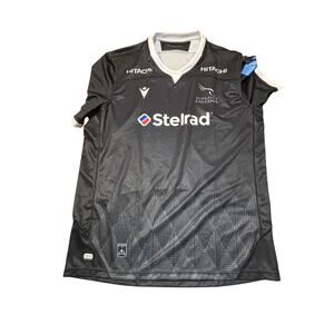 New Castle Falcons 2022/23 Home Shirt 3XL Black Rugby Jersey Macron Soccer